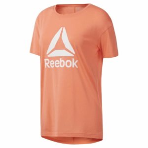 Reebok WOR Logo T Shirt Damen - Rosa - DE 706-FDY